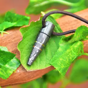 Bullet Style Pendant with Adjustable Leather Cord for Men and Women