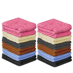 100% Cotton Washcloth Set 24 Packs – Soft, Absorbent Face Towels for Bathroom & Gym Use – Reusable, Durable & Machine Washable Wash Cloths - Multi-Color, 12x12 Inches