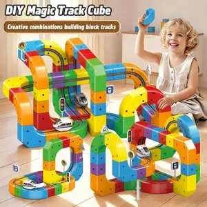 3D Magic Track Building Blocks, Children's Magic Track Electric Building Blocks, Snap-on Design, Track Toys, Track Sets, Creative DIY Building Sets, Anti-Gravity Driving, LED Lights, Christmas Gifts, Children's Gifts, Cultivating Children's Thinking.