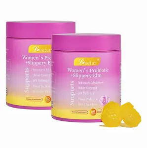 2 Pack LEEFAR Her Probiotics Gummies KL - All in One Solution with Slippery Elm and Prebiotics & Lactobacillus Probiotic Blend for Women's pH Balance and Dryness Hawaiian Pineapple Gummies Dietary Supplement