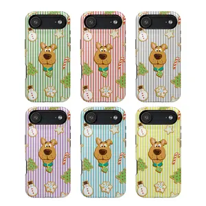 Christmas Scooby Doo Phone Case, Cute Cartoon Pastel Pattern Protective Cover, Gift for Fan, Gift for Her, Gift for Him, many background, Cartoon