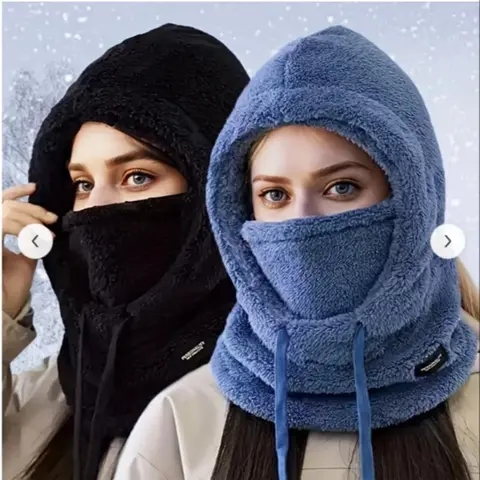 Windproof Face Cover Balaclava Mask for Men & Women, Soft Sherpa-Lined Hood, Full Face Coverage, Snug Fit Straps, Adjustable Breathable Technical Fabric, Plush Warmth, Moisture Management, Ideal for Festive Outdoor Activities & Holiday Travel