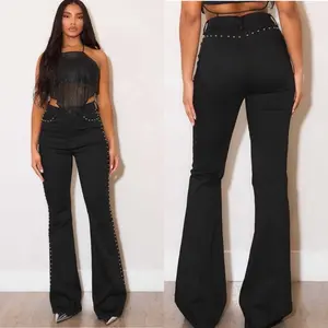 Delia Studded Flare Jeans