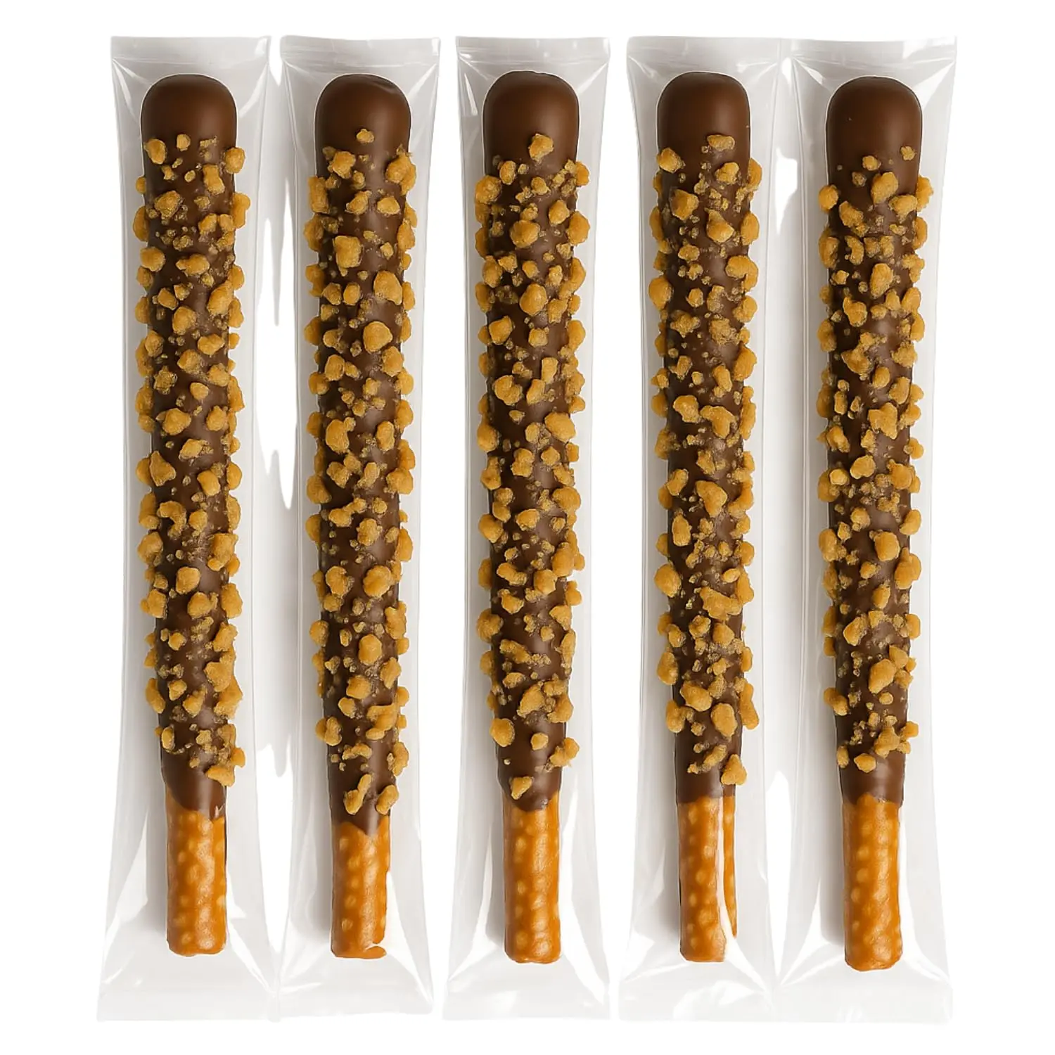 Chocolate Covered Pretzel Rods – 16-Pack | Gourmet Milk Chocolate Toffee Coated Pretzel Sticks | Sweet & Salty Snack | Handcrafted, Individually Wrapped, Perfect for Gifting, Parties & Holidays