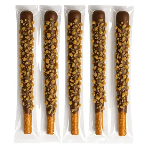 Chocolate Covered Pretzel Rods – 16-Pack | Gourmet Milk Chocolate Toffee Coated Pretzel Sticks | Sweet & Salty Snack | Handcrafted, Individually Wrapped, Perfect for Gifting, Parties & Holidays