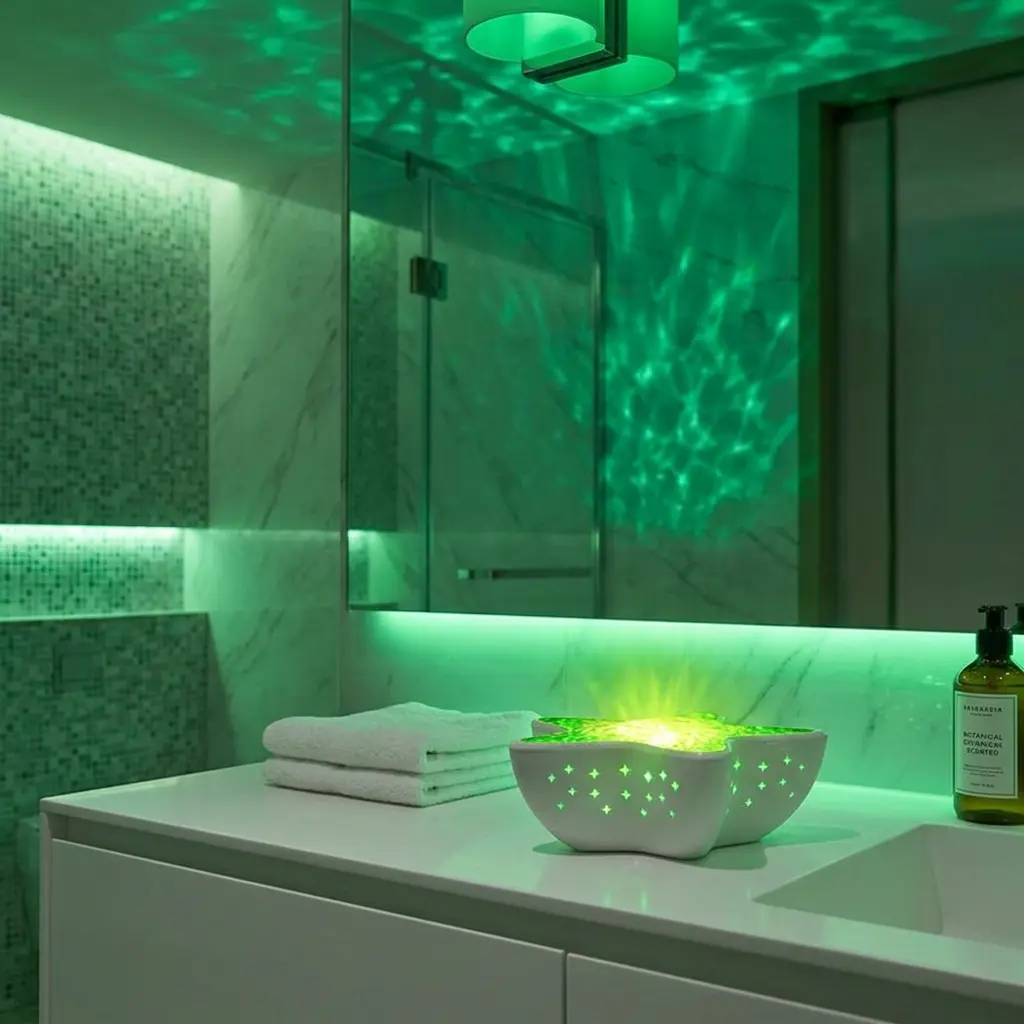 Starfish Water Ripple Projector Ocean Wave Star Lamp Crystal Starfish Night Light Color-Changing Star ProjectorDreamy Ocean Room Projector Aesthetic Bedroom Ripple Lamp Romantic Sea Light Projector Under The Sea Bedroom Glow