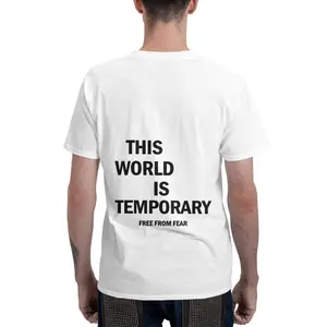 Men's loose-fitting printed T-shirt made of pure cotton, featuring fun slogans, a Y2K style, suitable for all seasons, and a street fashion statement for both men and women.