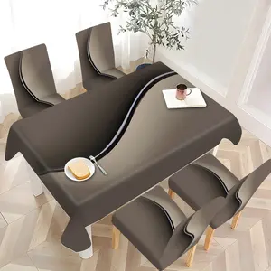 2/4/6/5/7 pieces of fashionable and high-end chair cover and tablecloth sets, thickened Dining Chair Slipcover and tablecloth sets (1 tablecloth + 4 chair covers or 1 tablecloth + 6 chair covers), easy to care for, reusable, for home decoration