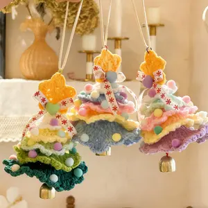 Handmade Crochet Christmas Decoration Gift Christmas Tree Hanging Ornament Car Hanging Wall Hanging Decoration