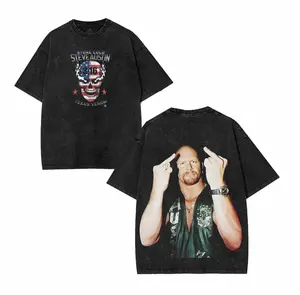 STONE COLD STEVE AUSTIN NEW TEE, Wrestling Tee, WWE Tee, Wrestling Gift, Sports Shirt, Workout T-shirt, Gift for Him Gift For Her unisex graphic wash top cotton streetwear fashion unisex heavyweight