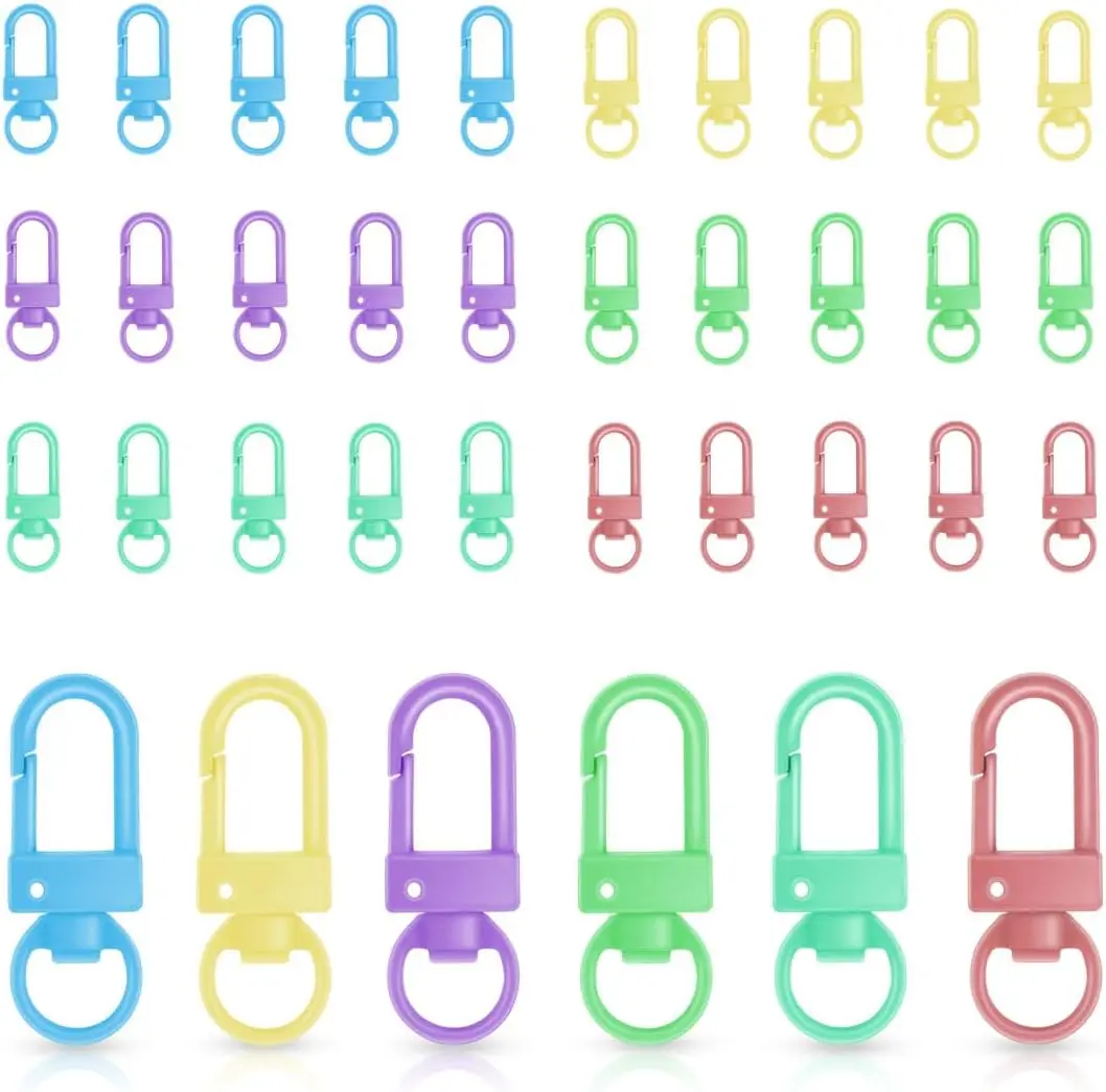 36 count 6 Colors Metal Swivel Lobster Claw Clasps with Key Rings  Clasps Swivel Lanyards Trigger Snap Hooks Strap for Key Chain Findings Crafts Connector  Making DIY Accessories Bag