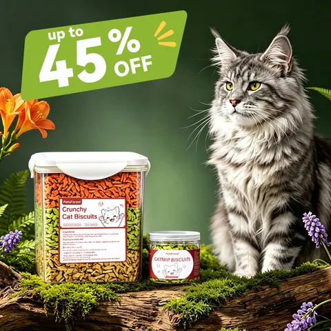 PetsForest Crunchy Feline Grass Cat Treats, 2.2lb Assorted Shapes Variety Pack with Wheat Flour, Barley Grass Powder, Peppermint, Palm Oil, Vitamin D3, Lecithin, 18-Month Shelf Life, All Ages Hairball Aid & Training Rewards