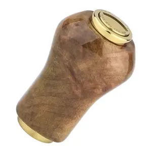GOMEXUS Cypress Wood Power Knob for Shimano & Daiwa Reels｜22mm Lightweight Wooden Handle Knob｜Natural Grip｜Smooth Titanium Shaft