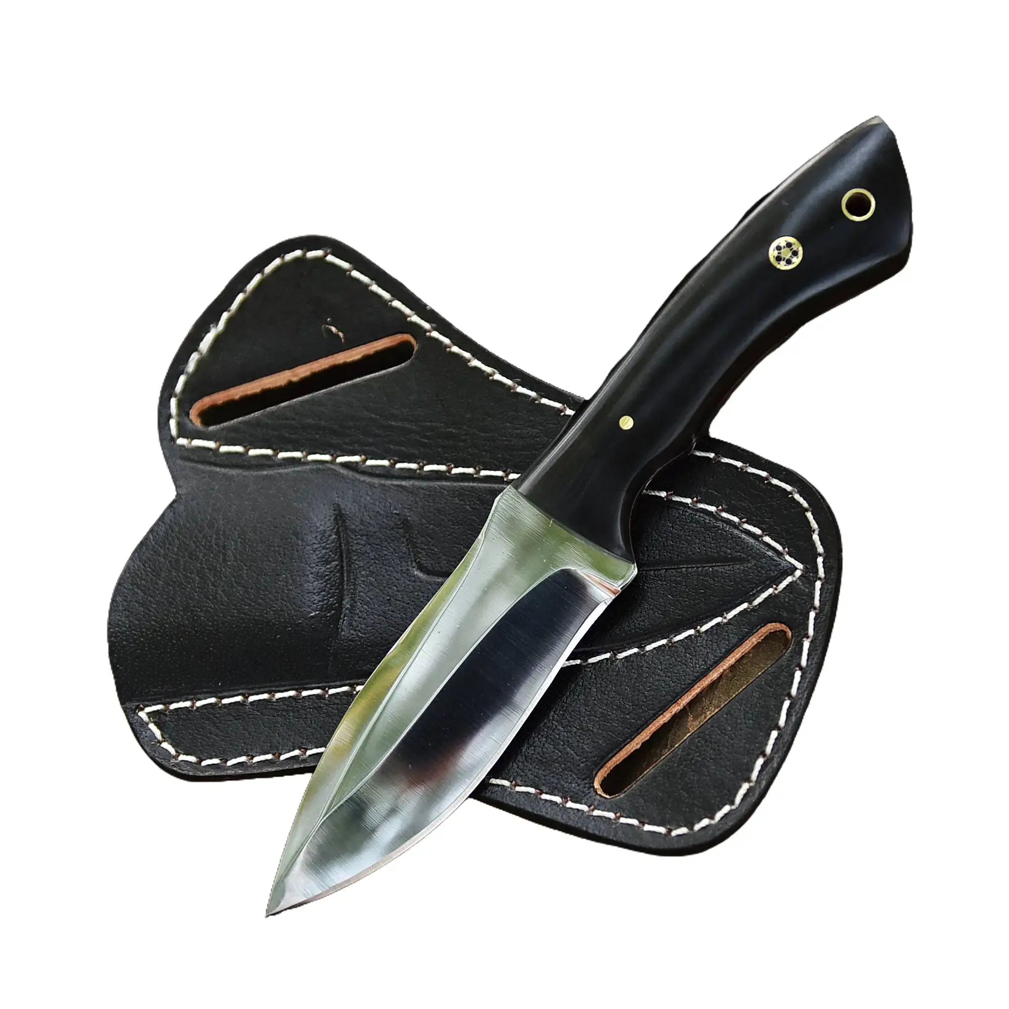 Custom Handcrafted Corbon Steel Fixed Blade Skinner Knife Outdoor Knife With Free leather Sheath