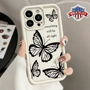 Minimalist Butterfly Quote Aesthetic Case for iPhone 17 16 15 14 Pro Max 13 12 11 XR XS Plus Air Slim Shockproof Anti Drop Protective TPU Cover