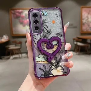 1 Piece S21 5GPhone Cases Beautiful sunset With bracket Pattern Comfortable feel Case Suitable For Galaxy S21 5G With Shockproof Features Suitable For Casual Phone Cover