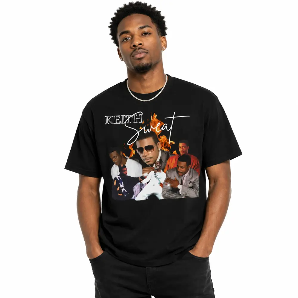 Women's Keith Sweat 90's R&B Short-Sleeve Spandex T-Shirt - Fitted Lady's Top, Ideal Gift for Her