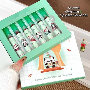 Cappuvini Panda Cute Color Lip Gloss Set — Matte/Matte-Satin Finish, Transfer-Proof & Long-Lasting, Brightens Complexion