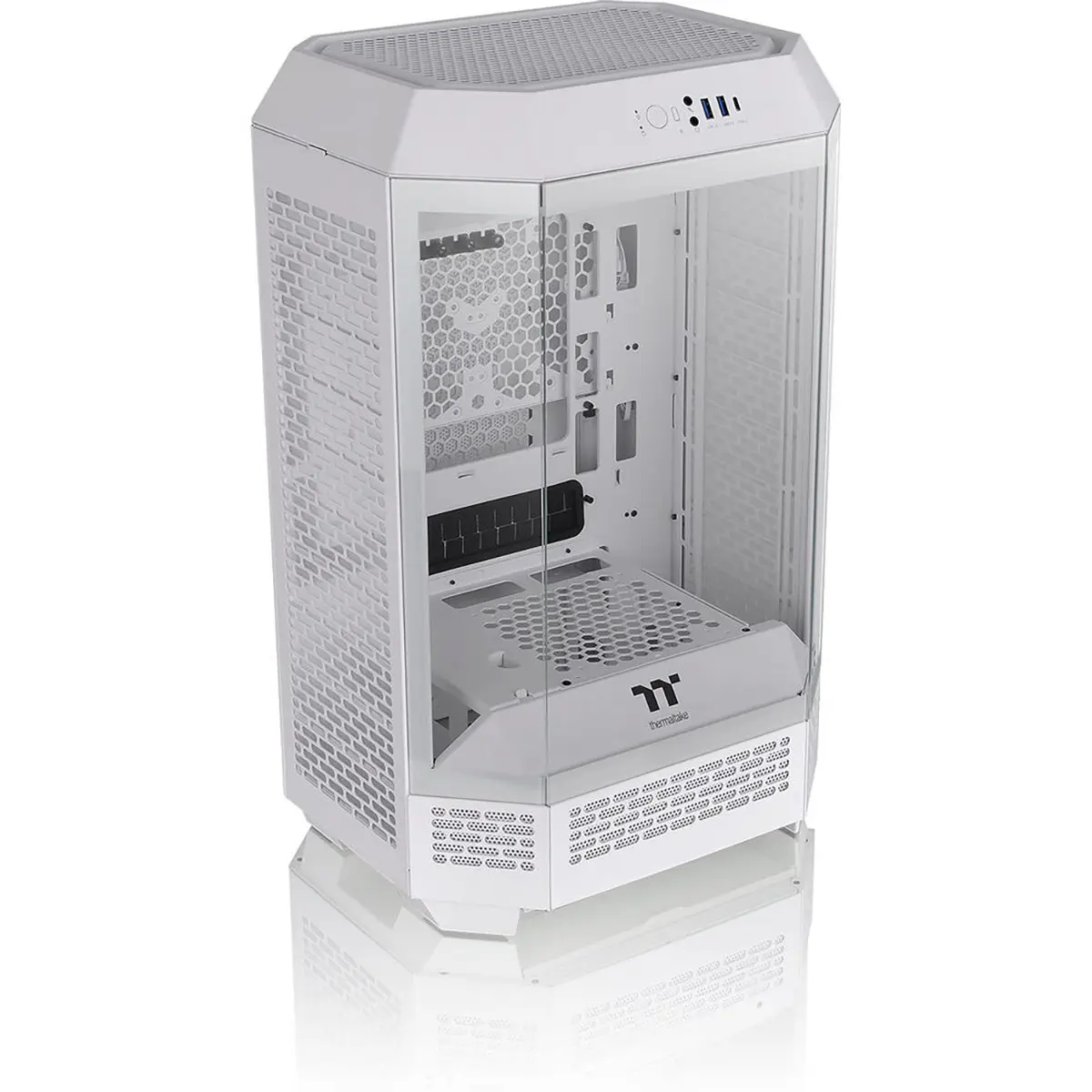 Thermaltake The Tower 300 Tempered Glass Micro-ATX Micro Tower Chassis, Snow White