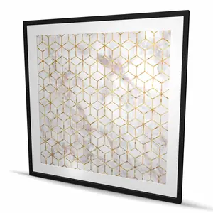 212 MAIN Framed Matted Wall Art - 48x48 in Minimalist Geometric Symmetry Framed Gallery Art, Geometric Block Prints for Bedroom Home Decor Supplies, Framed Gallery Art Prints