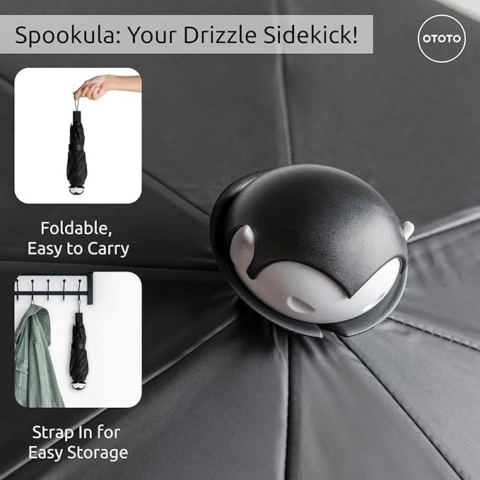 OTOTO Spookula Vampire Umbrella – Best Gift Idea, Rain & Sun Protection - Bat, Gothic, Black, Metal Umbrella, Lightweight, Compact Design
