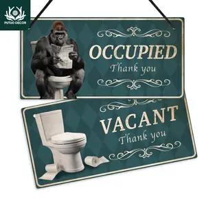 Occupied Thank You Vacant Thank You Sign, 1 Count Double-sided Plaque Sign, Hanging Plaque for Home Farmhouse Toilet Washroom Bathroom