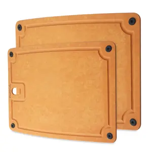 Barenthal Eco-Friendly Composite Cutting Board Set of 2 with Handles & Juice Grooves - Small & Large Cutting Board for Kitchen Dishwasher Safe - Knives