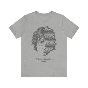 John Lennon Imagine Song Lyrics Tshirt Beatles Music Shirt Memorabilia Song Lyrics T-shirt for Beatles Fan