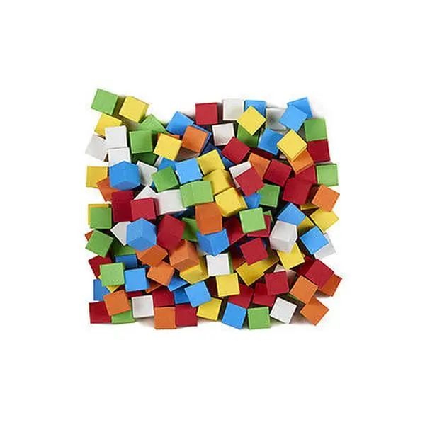 Koplow Games KOP18922 Bulk 16mm Blank Soft Foam Dice - Assorted Colors, 200 Count, Quieter Than Regular Dice, for 3-18+ Years Math Skills Practice, Bulk Dice