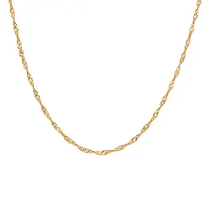 Clavicle Chain Stainless Steel Plated 18K Water Wave Chain Bracelet for Women 2mm & 1.8mm Electroplated Geometry Style 15+5cm & 40+5cm Nature Inspired Jewelry, Bracelets For Women