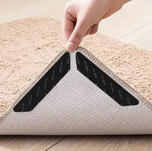 8 PCS Carpet Mat Adhesive Grippers Non Slip Rubber Rug Stickers Reusable Tape