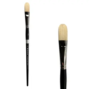 Trekell Hog Bristle Long Handle Artist Brush - Size #10 Filbert