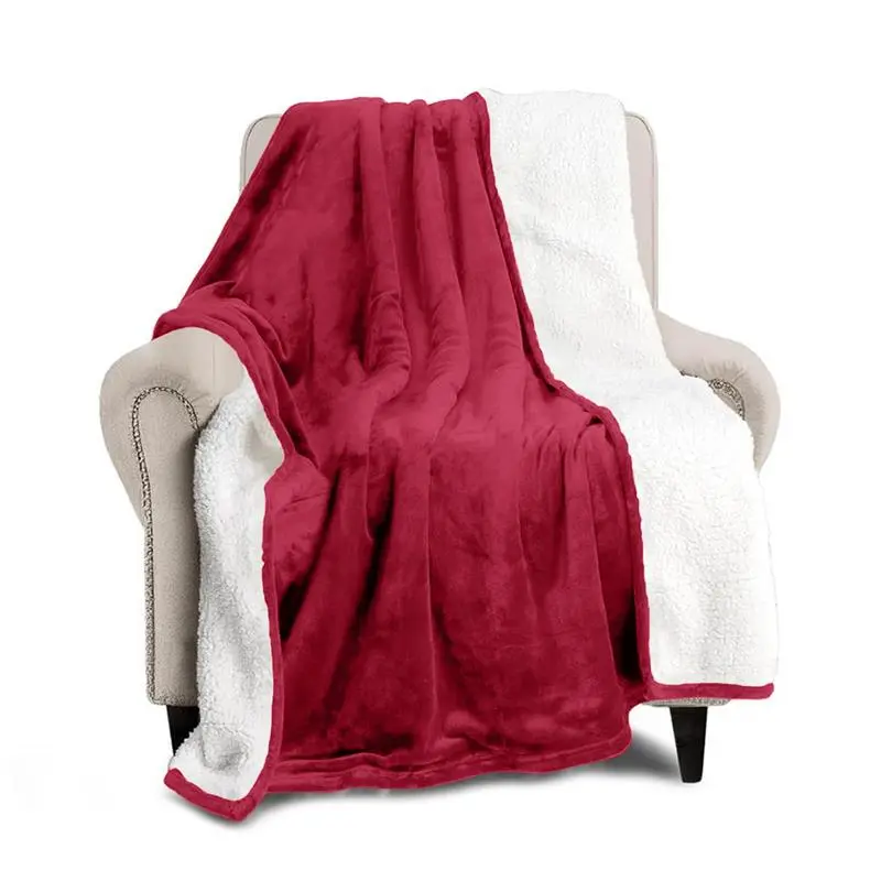 Imperial Homeware Sherpa Blanket, Two-Layer 230 GSM Fleece & 180 GSM Sherpa, Warm Lightweight Throw Blanket for Bed, Couch or Travel, Breathable Long-Lasting, Throw Twin Queen King Sizes, Easy Care