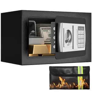 Small Fireproof Safes for Home with Fireproof Bag for Money Jewelry, Digital Security Safe box with lock for Home Office