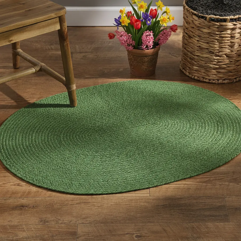Basil Green Braided Rug