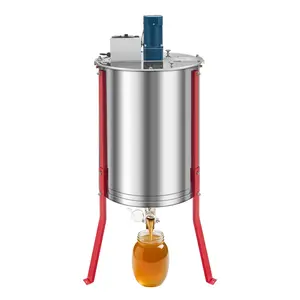VEVOR Electric Honey Extractor, 6 Frame Honey Spinner with Transparent Lid, 140W Stainless Steel Honeycomb Drum Spinner, Height Adjustable, Honeycomb Extraction Equipment for Beekeeping