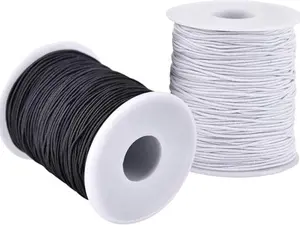 Elastic String for Bracelets, 2 Rolls 1 mm Sturdy Stretchy Elastic Cord for Jewelry Making, Necklaces, Beading