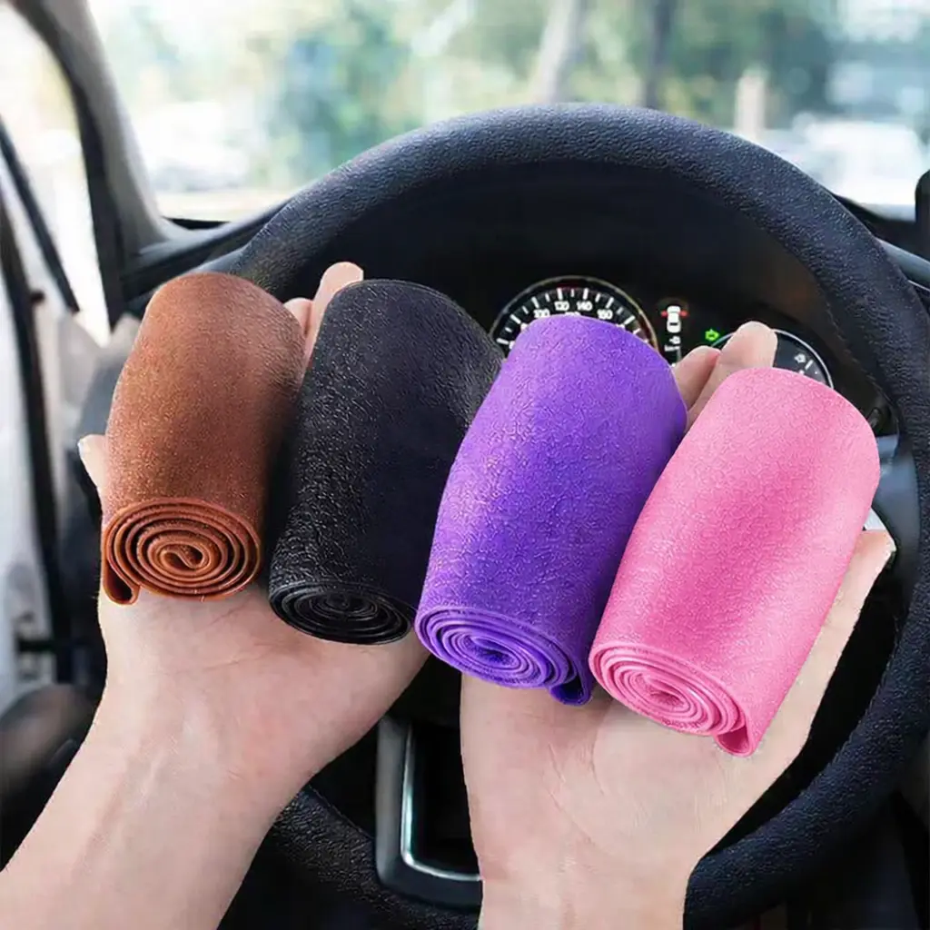 3pcs Silicone Steering Wheel Cover Set - Non-Slip, Wear-Resistant Automotive Protector, Solid Color, Airbag and Safety Functions, Slip-On Install, Universal Fit for 99% Round/D-Shaped Vehicles, Car Accessories, Accessories for Car Interior, Steeringwheelc