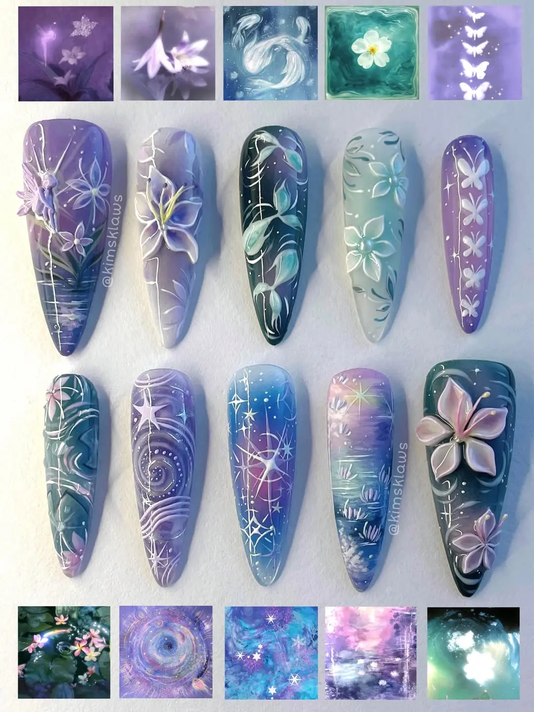Blue Stripe Press-on Nails, 85