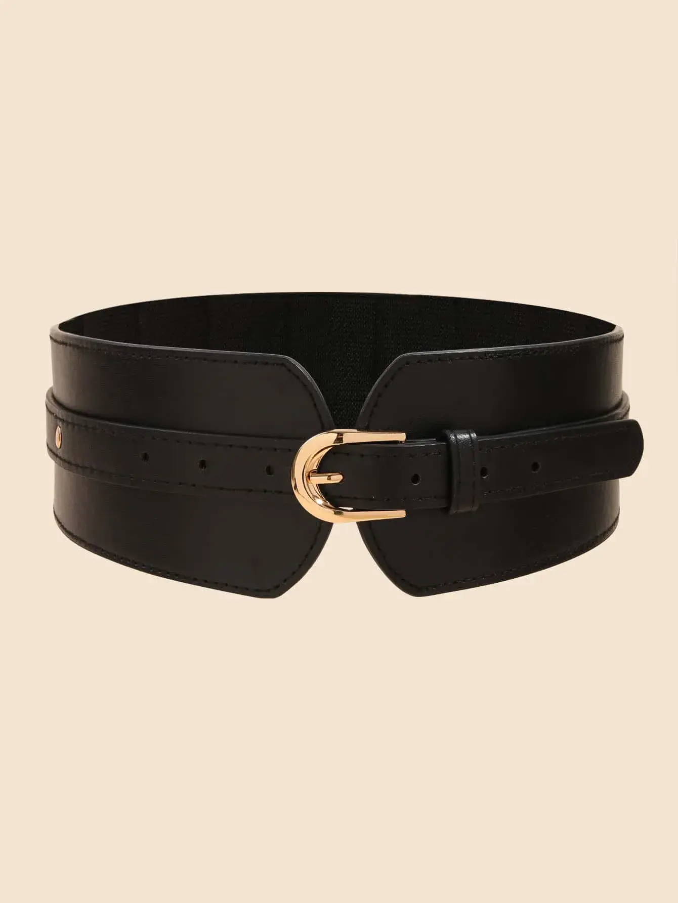 Elegant Black Belt with Gold Buckle - Stylish Accessory for Any Outfit