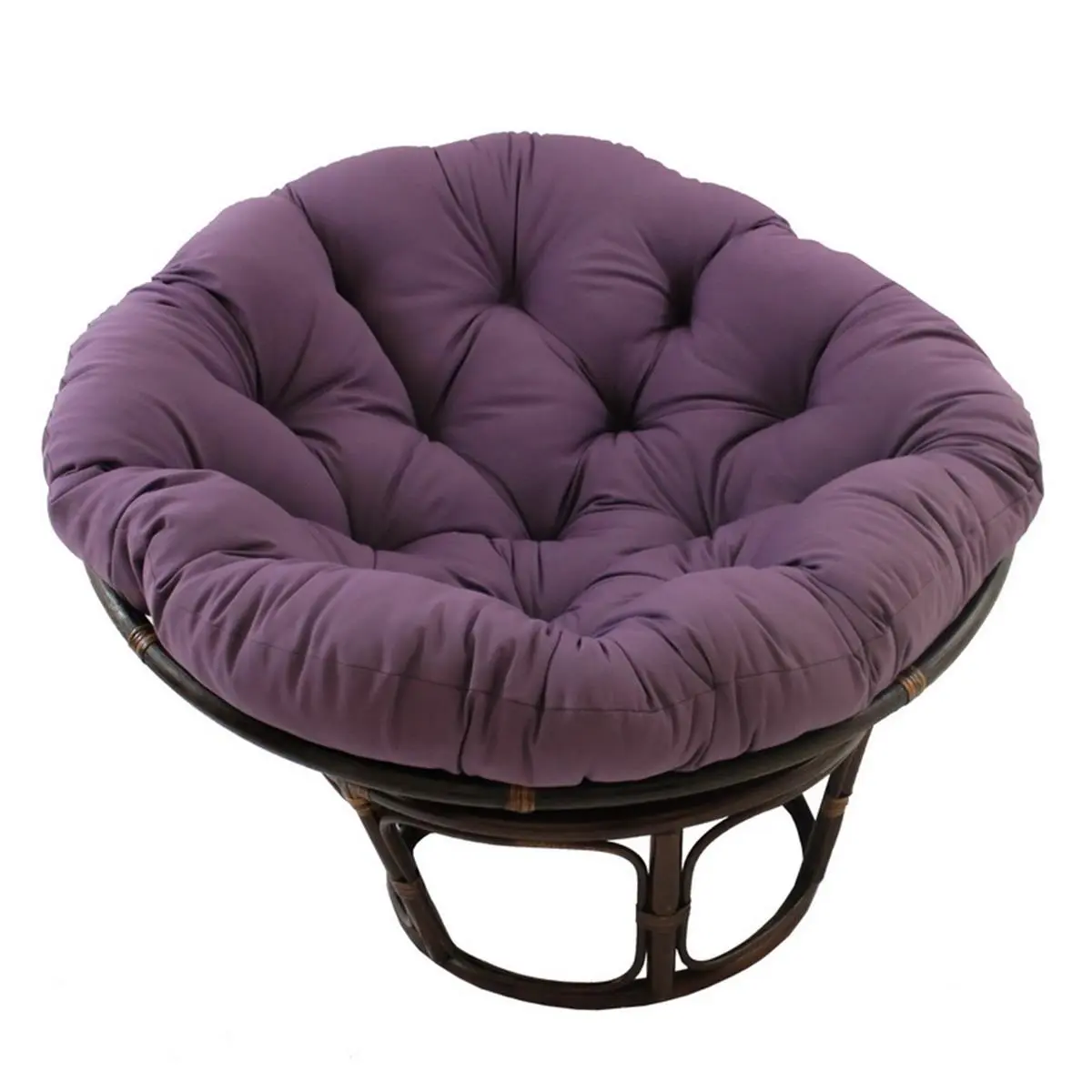 212 MAIN Outdoor 42-in. Rattan Papasan Chair with Solid Twill Cushion, Grape Color