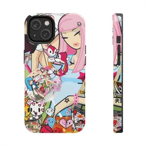 Blossom Cherry Tokidoki Pinky Theme Phone Case- A tough- dual-layer phone case with a blossom cherry print- a great accessory for fans of the brand- This hard case offers reliable protection