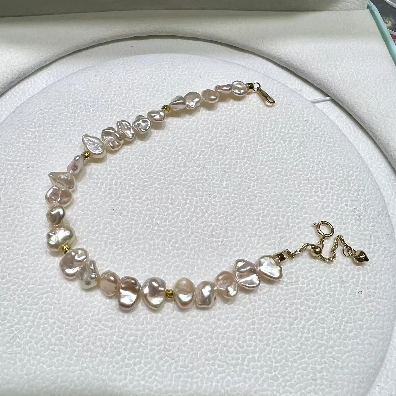 Natural freshwater pearl small baroque flower bracelet