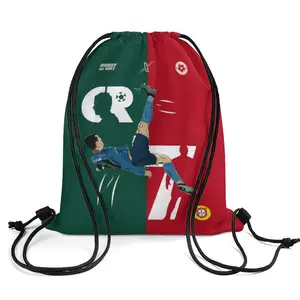 Famous Soccer Player Drawstring Backpack, Football Party Outdoor Casual Portable Drawstring Bags for Men Women, Travel Essentials Waterproof Swim Sports Gym Bag, Soccer Gifts for Men