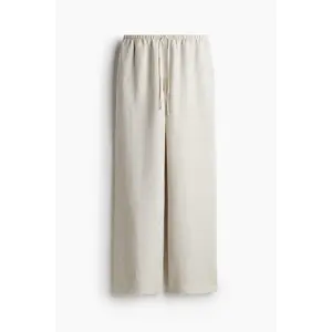 H&M Straight linen-blend trousers