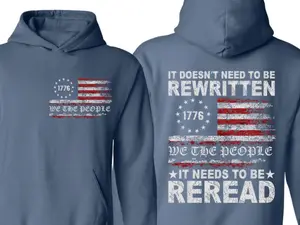 1776 We the People American Flag Front and Back Hoodie Fleece lined Sweatshirts