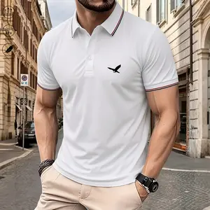 Men’s polo shirt, summer golf shirt, soft breathable short sleeves, suitable for everyday wear, outdoor activities, and vacations; men’s short-sleeve apparel