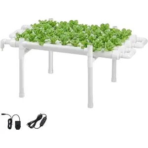 VEVOR Hydroponics Growing System Kit, 1-Tier 36 Sites UPVC Pipe Hydroponic Grow Kit with Timed Irrigation, Sun Light Blocking Pipes, Indoor Home Garden Vegetable Planting Grow Kits for Fruit HerbVEVOR Super Brand Day