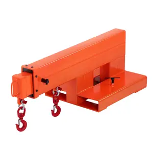 Summervibes VEVOR Forklift Jib Boom Crane, 5500 lbs Capacity, Forklift Mobile Crane Lifting Hoist with 2 Hooks, Manual Telescopic 47.2-73.5 in, Boom Attachment Towing Handling Equipment for Warehouse Factories