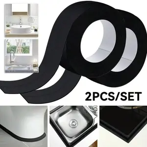 2PCS Waterproof Self Adhesive Caulk Strip Bathtub Sealant Tape Sealing Strip Oil Proof Bathroom Sealant for Kitchen Floor Wall Edge Protector